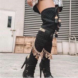 Moschino for H&M tigh high knee boots size 9